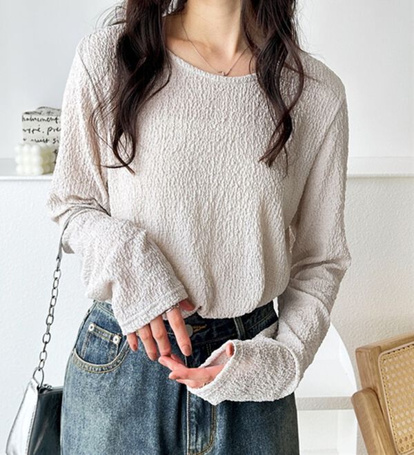 GeeRA（ジーラ）の「クルーネックジャガードプルオーバー（カットソー）」｜詳細画像