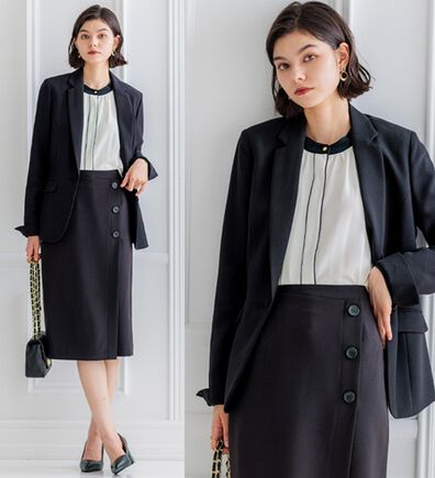 GeeRA（ジーラ）の「【２点セット】洗えるデザインスカートスーツセットアップ（その他スーツ）」