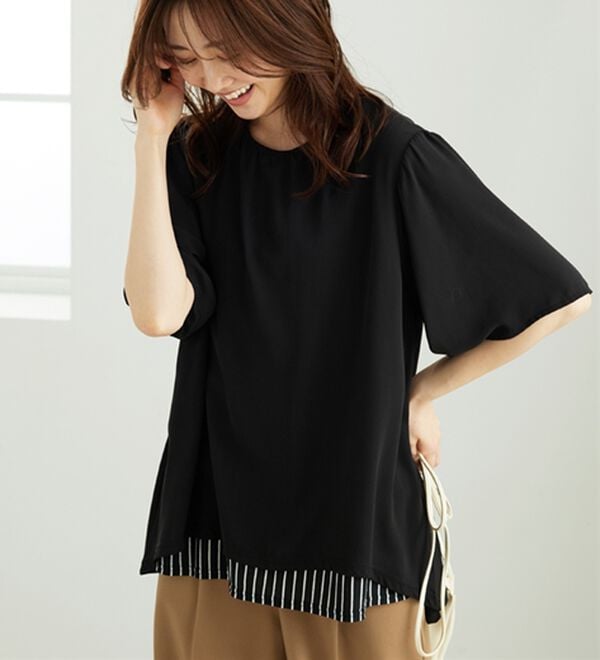 BELLUNA（ベルーナ）の「シフォン重ねレイヤードチュニック（チュニック）」｜詳細画像