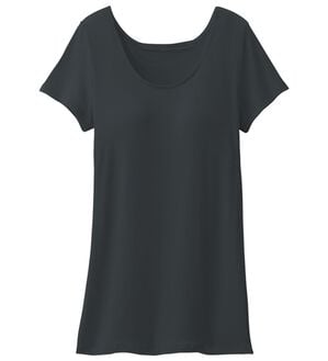 LAVIENNE（ラヴィエンヌ）の「＜さらりラボ＞カップ付半袖インナー（ブラトップ・カップ付きインナー）」｜ブラック