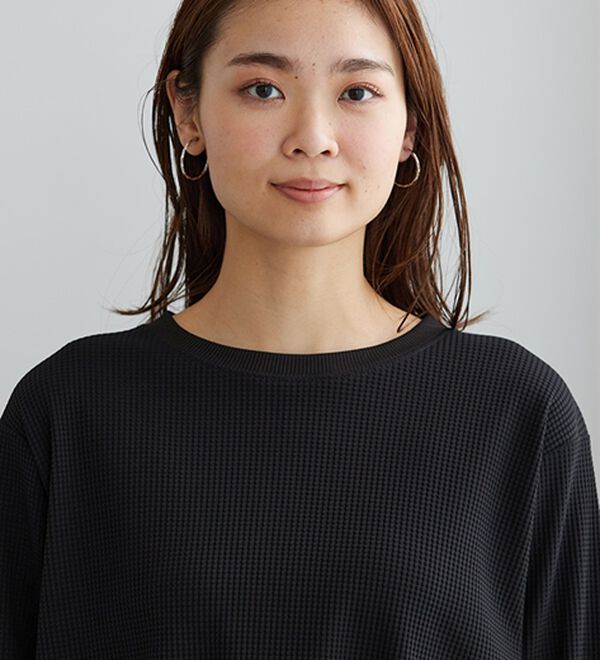 BELLUNA（ベルーナ）の「《快適Ｌａｂ．》 乾きやすい！ドライワッフルプルオーバー（カットソー）」｜詳細画像