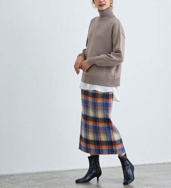 Pierrot（ピエロ）の「レーヨン混ボリュームスリーブタートルネックニット（ニット・セーター）」｜詳細画像