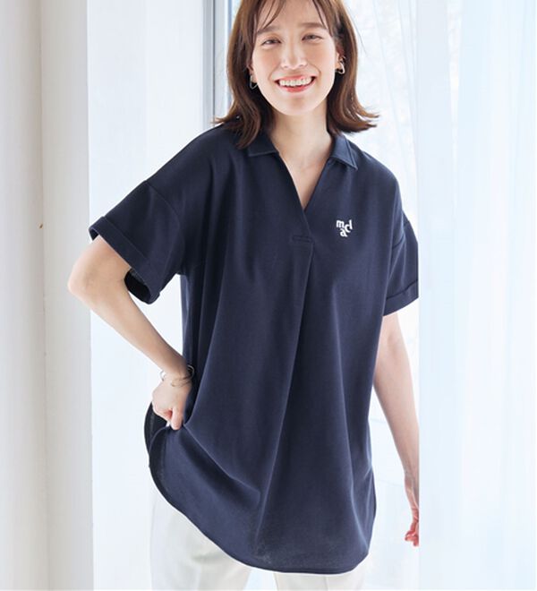 Viola e Viola（ヴィオラ エ ヴィオラ）の「【ｍａｒｉｅ　ｃｌａｉｒｅ　ＳＰＯＲＴ】スキッパーポロチュニック（チュニック）」｜詳細画像