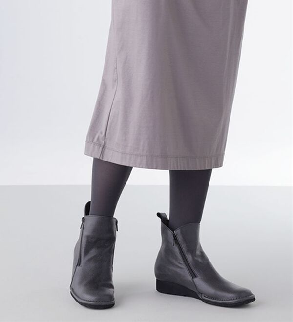 ルフラン（ルフラン）の「あったか裏フリース　牛革ダブルファスナーブーツ（ブーツ）」｜詳細画像