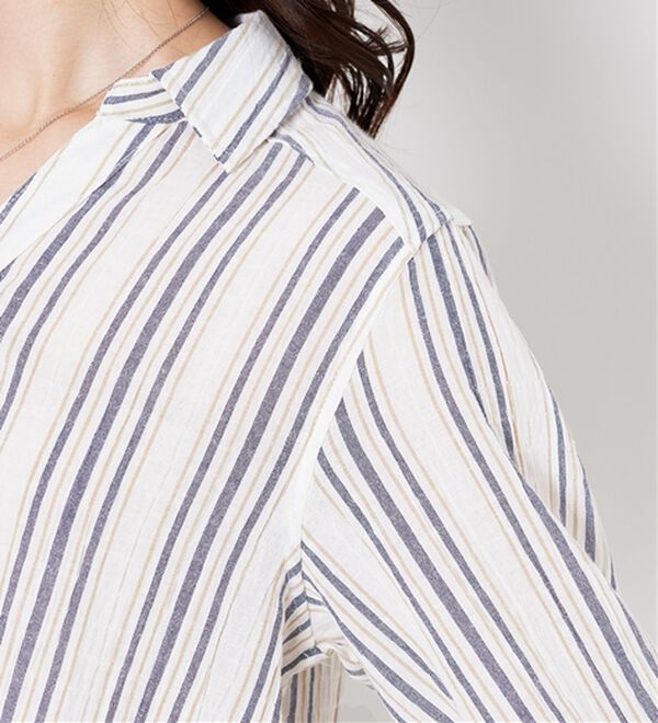 BELLUNA（ベルーナ）の「スキッパー衿ぽこぽこ素材ブラウス（ブラウス）」｜詳細画像