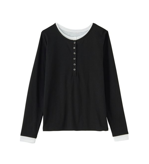 RANAN（ラナン）の「レイヤードヘンリーネックリブTシャツ（カットソー）」｜詳細画像