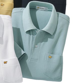 「＜ゴールデンベア＞上質国産ポロシャツ（メンズシャツ）」｜ミント(7分袖)