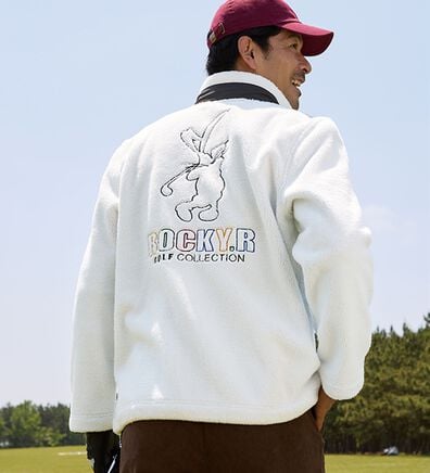 「＜ロッキーラビット＞ボアフリースゴルフジャケット（メンズジャケット）」
