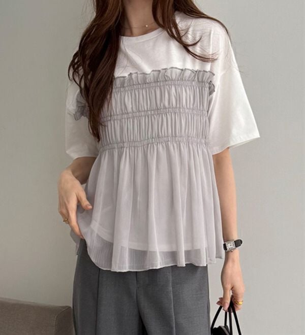 GeeRA（ジーラ）の「シアービスチェドッキングＴシャツ（カットソー）」｜詳細画像