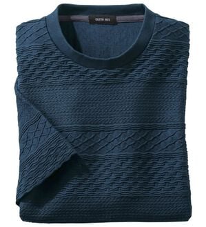 「綿１００％アイスジャカードＴシャツ（メンズＴシャツ）」｜ネイビー
