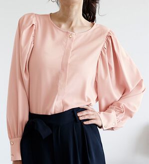 RANAN（ラナン）の「機能付！ギャザーボリューム袖ブラウス（ブラウス）」｜ピンク