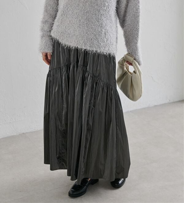 RANAN（ラナン）の「メタリックラウンドティアードスカート（ロングスカート）」｜詳細画像