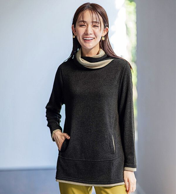 BELLUNA（ベルーナ）の「衿デザイン配色チュニック（チュニック）」｜詳細画像