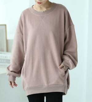 A HAPPY MARILYN（アハッピーマリリン）の「【大きいサイズ】【Ｌ～８Ｌ／選べるデザイン】【裏起毛】毛玉になりにくい！ゆったりトレーナー・パーカー【ハピぽか裏起毛】（パーカー）」｜モカピンク