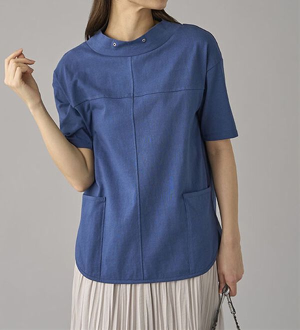 BELLUNA（ベルーナ）の「抗菌防臭綿１００％切替デザインプルオーバー（カットソー）」｜詳細画像