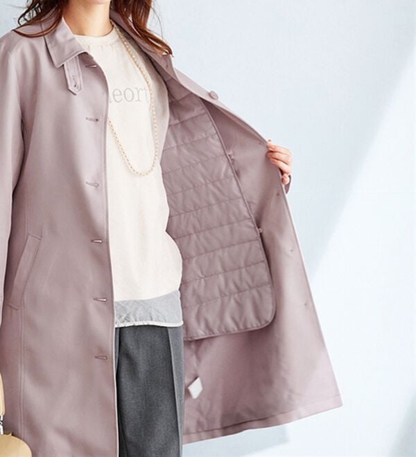 BELLUNA（ベルーナ）の「花粉対策！ライナー付ステンカラーコート（ロングコート）」｜詳細画像