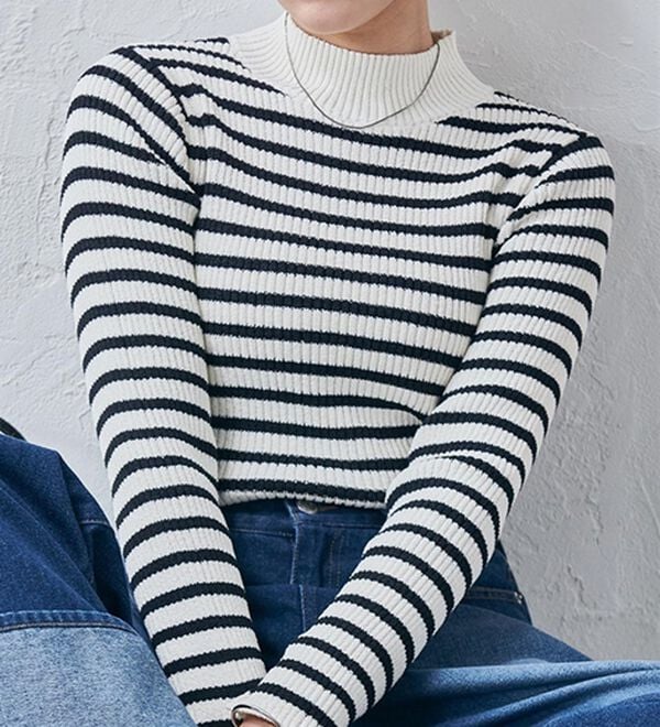 RANAN（ラナン）の「もちもちリブパイピングハイネックニット（ニット・セーター）」｜詳細画像