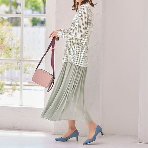 ドット柄レース切替ブラウス - ベルーナ【公式】