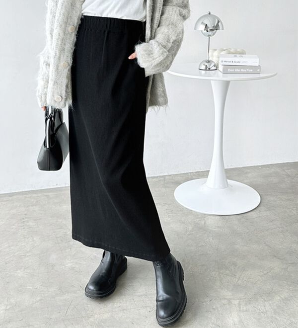 すっきり見え！リブタイトロングスカート - ベルーナ【公式】 