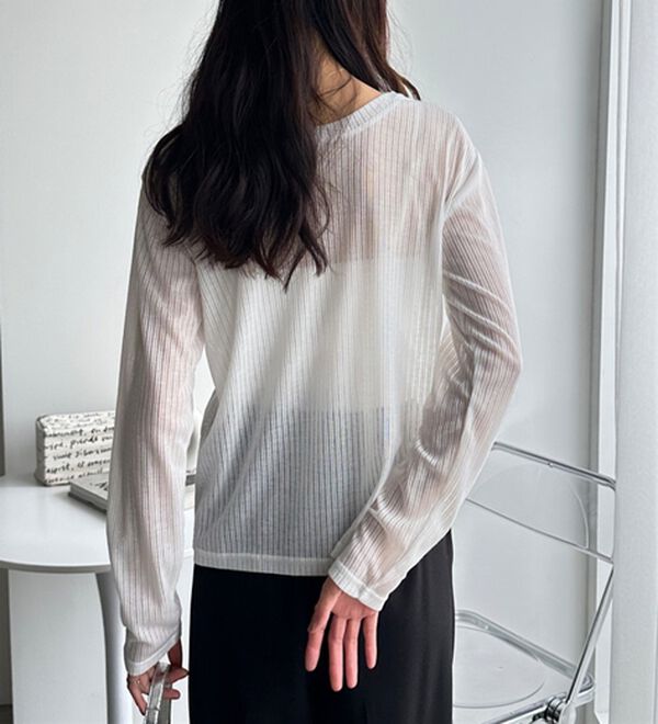 GeeRA（ジーラ）の「カーデにもなる前後２ＷＡＹシアーリブトップス（カットソー）」｜詳細画像