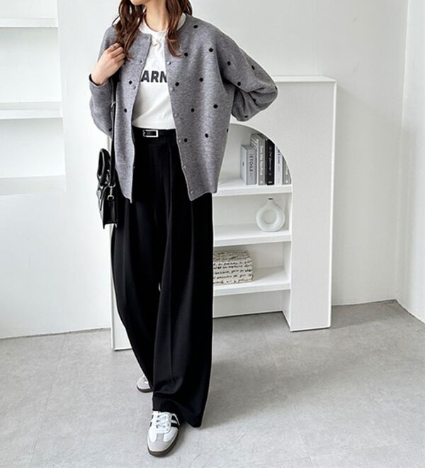 GeeRA（ジーラ）の「ドット柄カーディガン（ニットカーディガン）」｜詳細画像