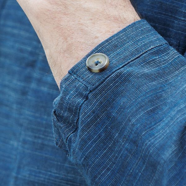 「【２色組】ざっくり木綿のゆったりくつろぎシャツ（メンズシャツ）」｜詳細画像