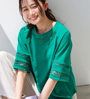 BELLUNA（ベルーナ）の「衿＆袖ハシゴレース使いプルオーバー（カットソー）」｜詳細画像