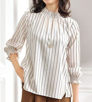 BELLUNA（ベルーナ）の「シャーリングデザイン美人顔ブラウス（ブラウス）」｜詳細画像