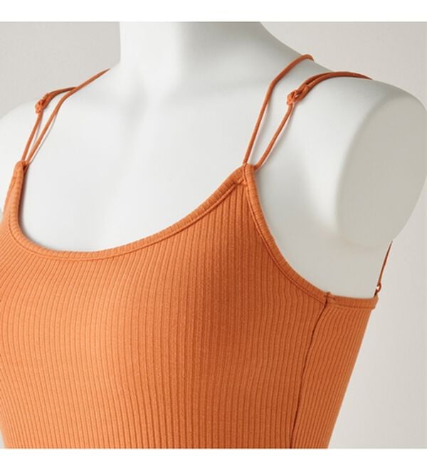 YU'NOW（ユナウ）の「カップ付クロップドバッククロスキャミソール（ブラトップ・カップ付きインナー）」｜詳細画像