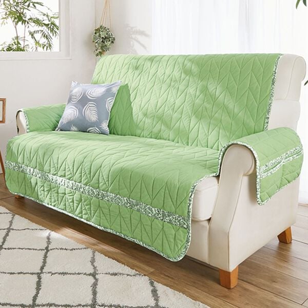 「綿１００％ヘリンボーンキルトセンターソファカバー（ソファーカバー）」｜詳細画像