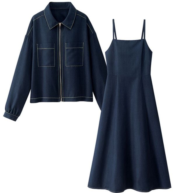 BELLUNA（ベルーナ）の「麻調ジャケット&times;キャミワンピアンサンブル（その他ワンピース）」｜詳細画像