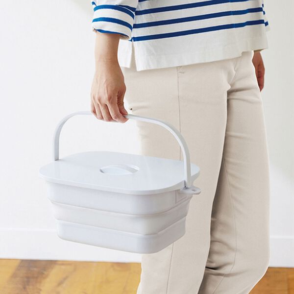 「折りたためるつけ置き洗いバケツセット（ランドリーラック・収納）」｜詳細画像