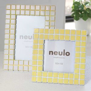 iellio（イエリオ）の「ｎｅｕｌｏ　チェック・フォトフレーム（インテリア雑貨）」｜イエロー