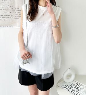 GeeRA（ジーラ）の「チュールドッキングＴ（カットソー）」｜詳細画像