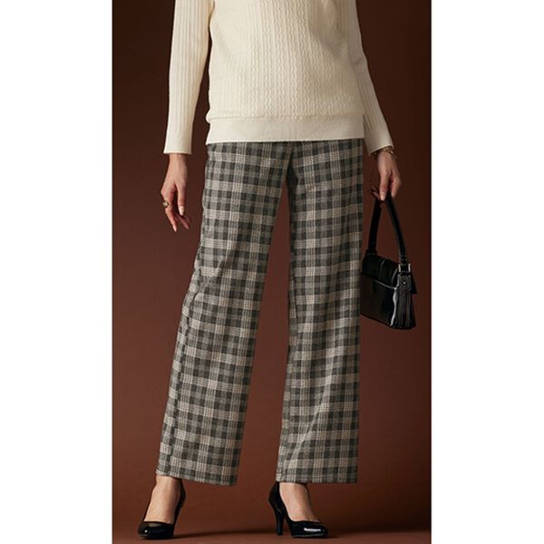 BELLUNA（ベルーナ）の「ニットジャガード裏起毛セミワイドパンツ（ワイドパンツ・ガウチョ）」｜詳細画像