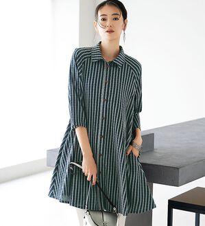 BELLUNA（ベルーナ）の「体型カバーワッシャー素材チュニックワンピース（チュニックワンピース）」｜詳細画像