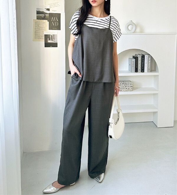 GeeRA（ジーラ）の「セットアップ風キャミソールサロペット（オールインワン）」｜詳細画像