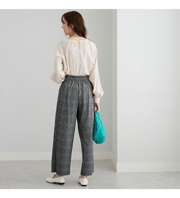 BELLUNA（ベルーナ）の「ぐんぐん伸びてラク！ジャカードワイドパンツ（ワイドパンツ・ガウチョ）」｜詳細画像