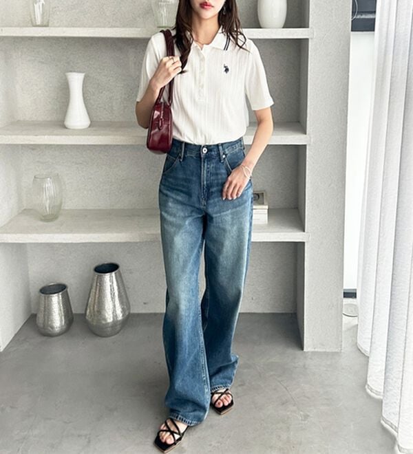 GeeRA（ジーラ）の「【ＵＳ．ＰＯＬＯ．ＡＳＳＮ】ランダムリブポロシャツ（カットソー）」｜詳細画像