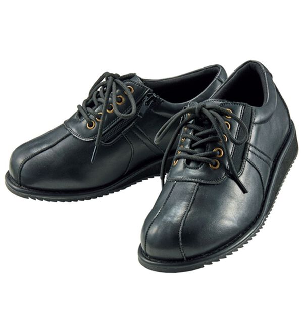 BELLUNA（ベルーナ）の「ゆったり５Ｅ柔らかフィットシューズ（フラットシューズ）」｜黒