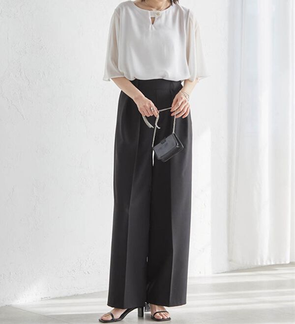 RANAN（ラナン）の「ひんやり！フレアー袖シフォンブラウス（ブラウス）」｜詳細画像