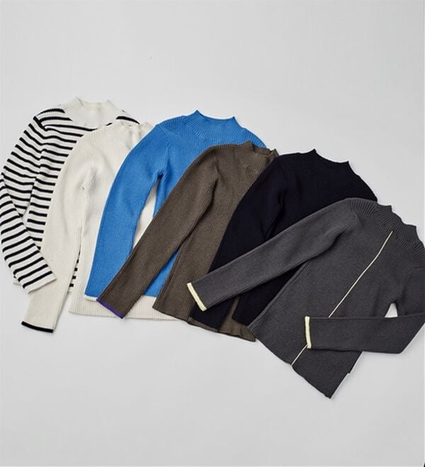 RANAN（ラナン）の「もちもちリブパイピングハイネックニット（ニット・セーター）」｜詳細画像