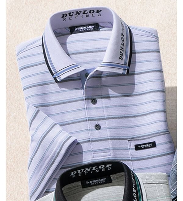 「＜ダンロップ・リファインド＞ＩＺＵＭＯ　ＢＲＡＮＤ　５分袖ポロシャツ（メンズポロシャツ）」｜ラベンダー