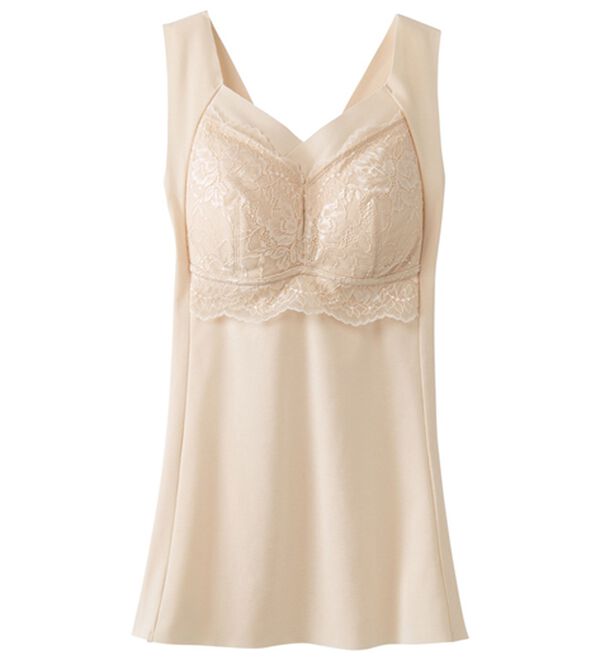 LAVIENNE（ラヴィエンヌ）の「楽なママお出かけカップ付インナー（ブラトップ・カップ付きインナー）」｜ハニーベージュ