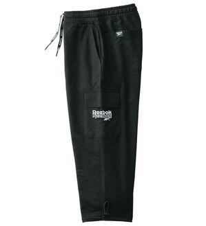 「＜リーボック＞吸汗速乾７分袖トレーナー＆７分丈カーゴパンツ（メンズトレーナー）」｜ブラック(パンツ)