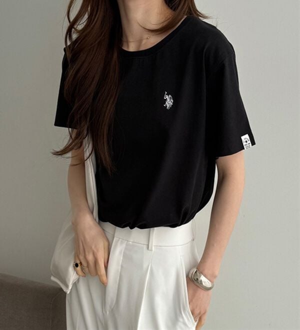 GeeRA（ジーラ）の「【ＵＳ．ＰＯＬＯ．ＡＳＳＮ】接触冷感ワンポイント刺繍Ｔシャツ（Tシャツ）」｜詳細画像