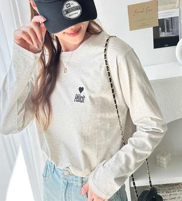 GeeRA（ジーラ）の「ハートデザイン刺繍ロンＴ（カットソー）」｜詳細画像