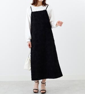 BELLUNA（ベルーナ）の「ジャカード素材ワンピースアンサンブル（その他ワンピース）」｜黒