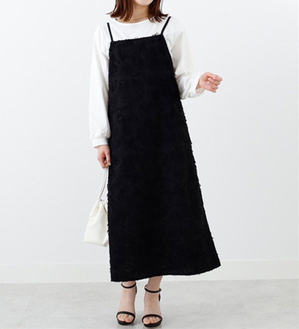 BELLUNA（ベルーナ）の「ジャカード素材ワンピースアンサンブル（その他ワンピース）」｜黒