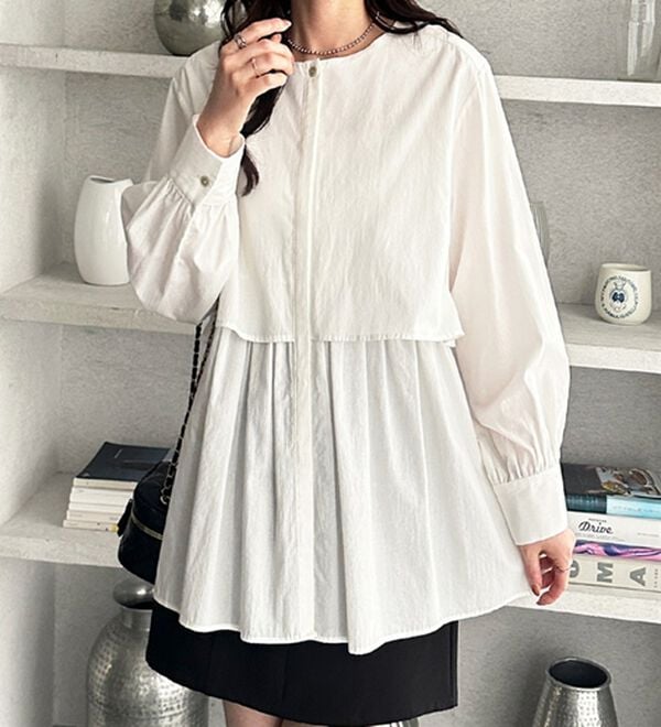 GeeRA（ジーラ）の「羽織にもなる！ペプラムシャツチュニック（チュニック）」｜詳細画像